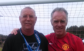 John with Eric Steele, Goalkeeping Coach for Manchester United